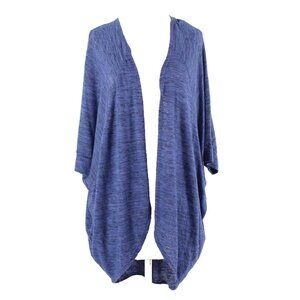 Painted Threads Sz L Blue Open Cocoon Poly Rayon Cotton Cardigan Wrap